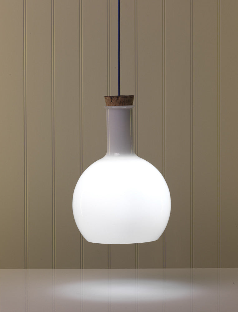 Labware glass round  pendant lamp by Benjamin Hubert