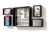 Dark wood set 5 wall table photo frames