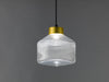 Pharos pressed clear glass pendant lamp and brass cap