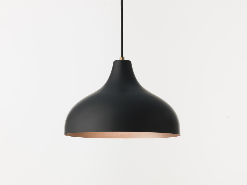 Vienna 30 raw copper and black pendant lamp