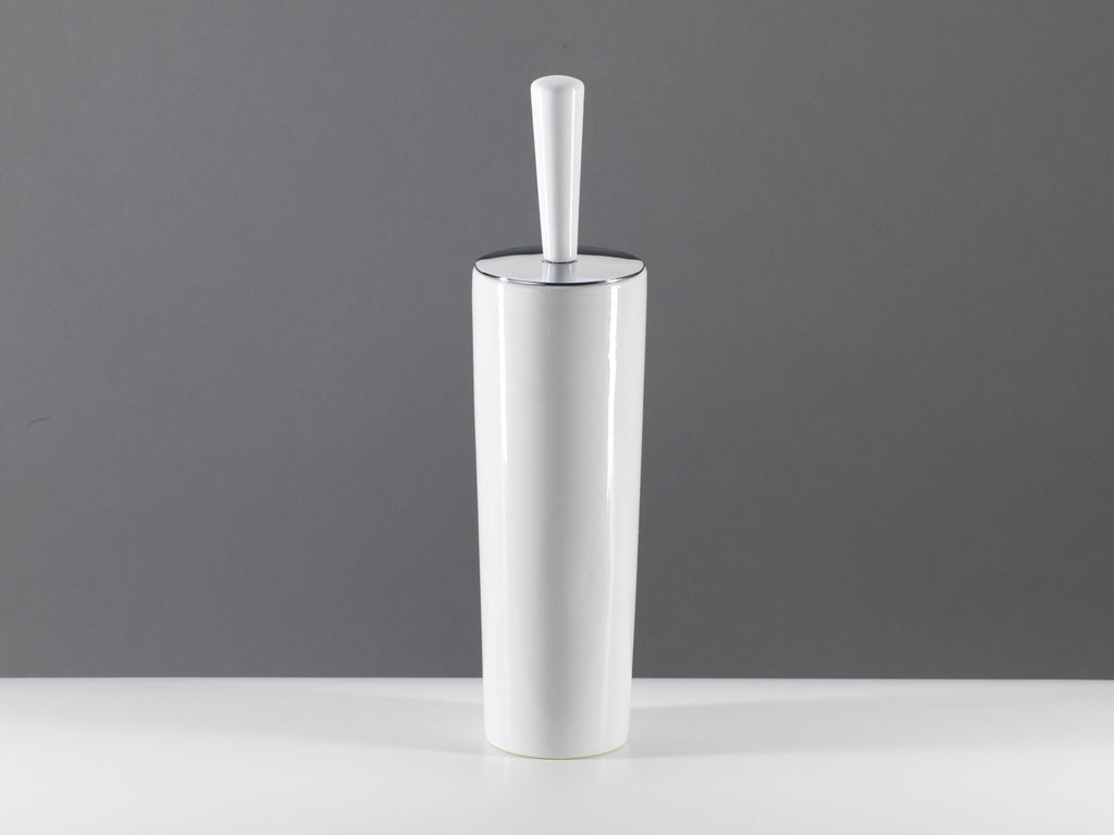 White ceramic toilet brush holder