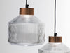 Pharos fresnel inspired glass pendant lamp and copper cap